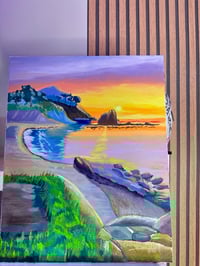 Image 1 of "Whispers of The Shore" Original Oil Painting on Canvas 16' × 20'