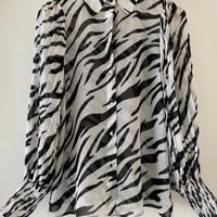 Image 2 of Country Road Zebra Pleated Sleeve Shirt 