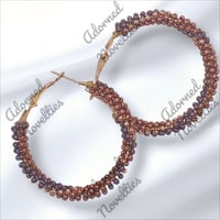 Image 4 of ANA826007 - Medium Bead-Wrapped Hoop Earrings  