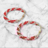 Image 5 of ANA826007 - Medium Bead-Wrapped Hoop Earrings  