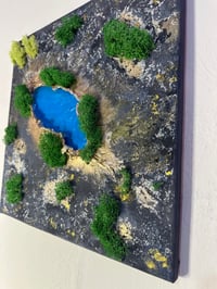 Image 2 of "Hidden Spring"  Mixed Textures, Acrylic, Attificial Moss and Gold Pigment on Canvas  