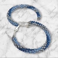 Image 7 of ANA826007 - Medium Bead-Wrapped Hoop Earrings  