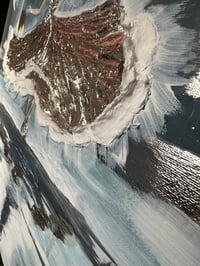 Image 2 of "She Dances In The Rain"  Original Acrylic Painting, Mixed Texture Silver Gold Leaf on Canvas  (16'.