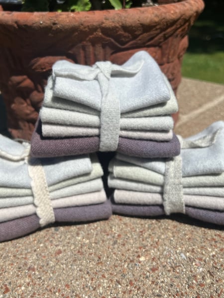 Image of "OH SCRAP" Plum/Gray 5 Piece Wool Bundles 