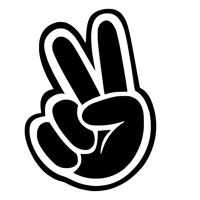 Image 2 of Peace Sign Hand Gesture T-Shirt