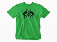 Image 1 of T-Shirt Kokopelli x2 playing music in front of the Sun