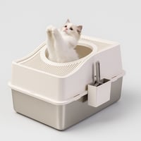 Image 2 of Top-Entry Stainless Steel Cat Litter Box – Multiple Colors