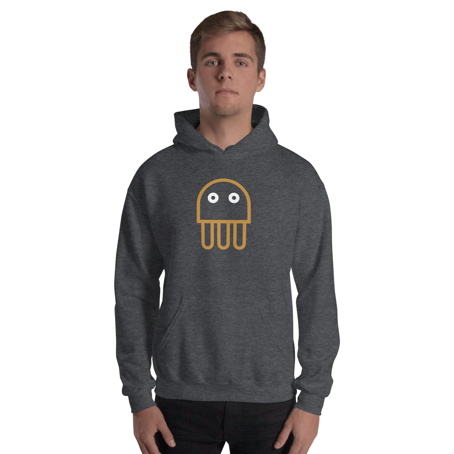 Image of Dark Heather Hoodie Jelly Icon Fair Family (Front/Back)