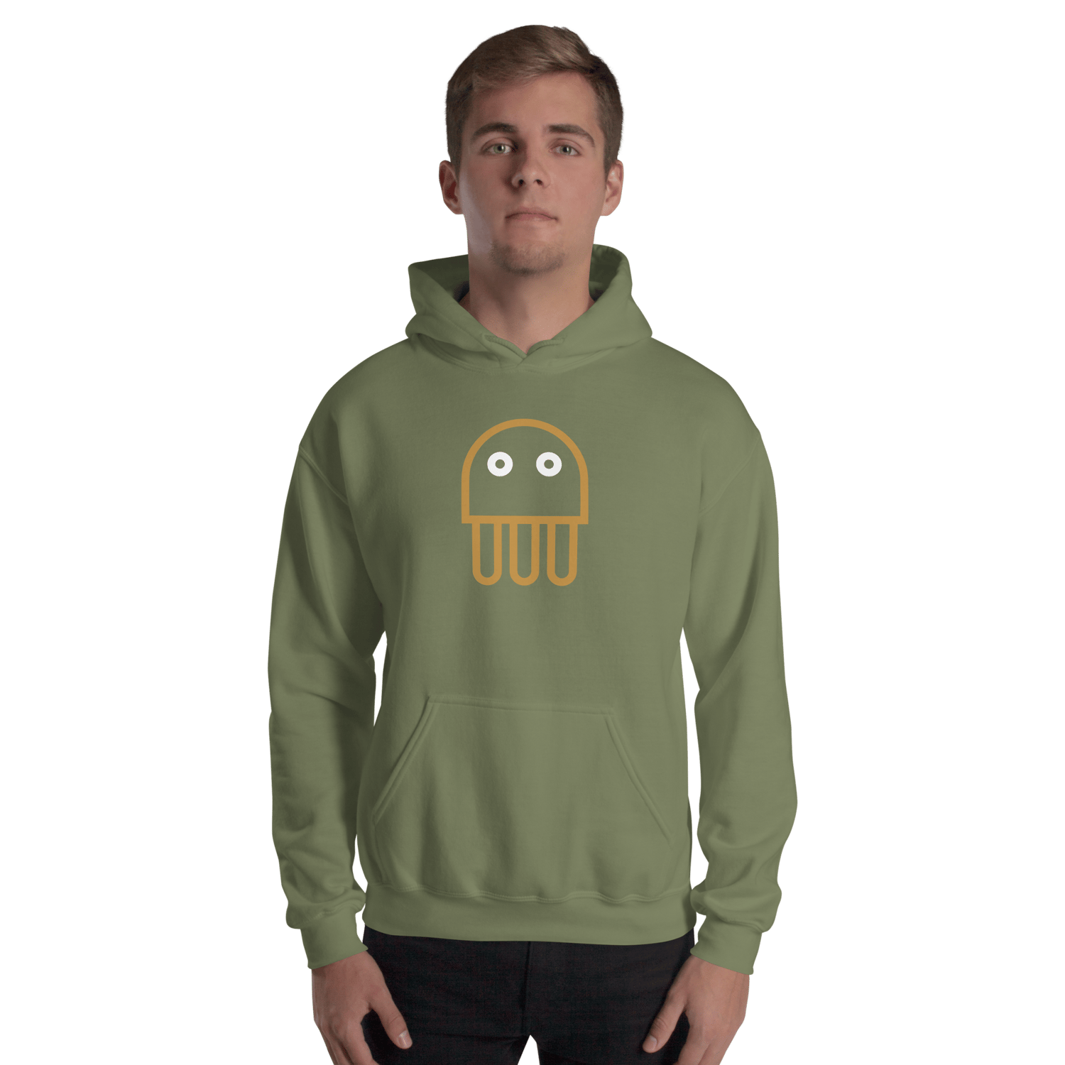 Image of Military Green Hoodie Jelly Icon Fair Family (Front/Back)