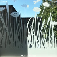 Image 2 of Fenster Sichtschutz Folie Blumenwiese mit Schmetterlingen und Libellen