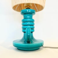 Image 4 of Lampe bougeoir Art Déco 1930s en céramique émaillée vert