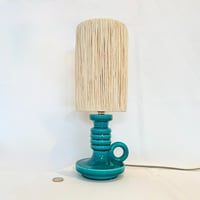 Image 2 of Lampe bougeoir Art Déco 1930s en céramique émaillée vert