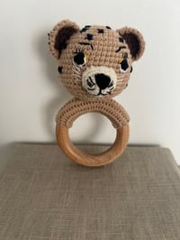 Image 1 of Leopard Rattle Wooden Teether