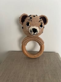 Image 2 of Leopard Rattle Wooden Teether