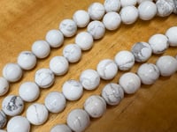 Image 1 of White Howlite 6mm round 8 inch strand Approx. 31 beads