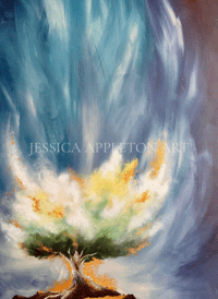 The Burning Bush - original acrylic on canvas (90x60cm)  - live event painting