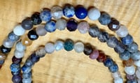 Image 2 of Mixed Gemstone Beads 5mm Faceted Rounds 8 inch strand Approx. 41 beads