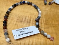 Image 3 of Mixed Gemstone Beads 5mm Faceted Rounds 8 inch strand Approx. 41 beads