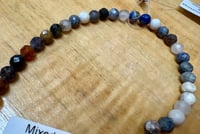 Image 4 of Mixed Gemstone Beads 5mm Faceted Rounds 8 inch strand Approx. 41 beads