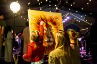 Image 2 of The Young Lion - original acrylic on canvas - live event painting with children