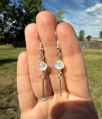 Image 2 of Rainbow Moonstone Dangly Earrings