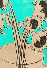 Image 2 of Sunflowers soft pastel drawing 