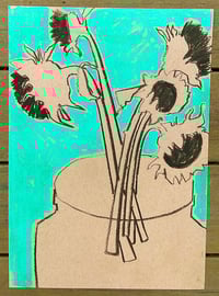 Image 3 of Sunflowers soft pastel drawing 