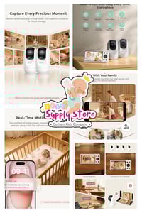 Momcozy BM04 Smart WiFi Baby Monitor with 2 Cameras