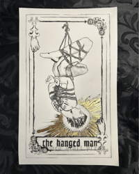 Image 2 of the hanged man - etching with gold leaf