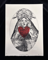 Image 2 of mother of sorrows - copper plate etching 