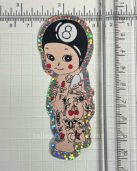 Image 2 of tattooed sonny angel - glitter sticker