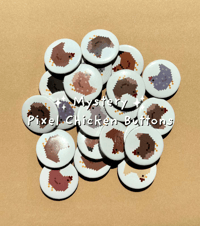 Mystery Pixel Chicken Buttons 