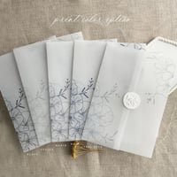 Image 6 of Camelia floral printed vellum wrap for 5x7 inches card PACK of 10