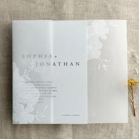 Image 2 of Camelia floral printed vellum wrap for 5x7 inches card PACK of 10