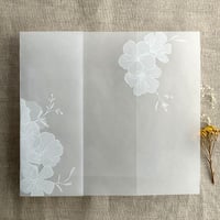 Image 3 of Camelia floral printed vellum wrap for 5x7 inches card PACK of 10