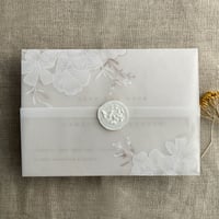 Image 5 of Camelia floral printed vellum wrap for 5x7 inches card PACK of 10