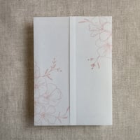 Image 11 of Camelia floral printed vellum wrap for 5x7 inches card PACK of 10