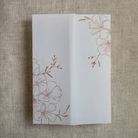 Image 14 of Camelia floral printed vellum wrap for 5x7 inches card PACK of 10