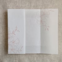 Image 12 of Camelia floral printed vellum wrap for 5x7 inches card PACK of 10