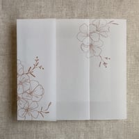 Image 15 of Camelia floral printed vellum wrap for 5x7 inches card PACK of 10