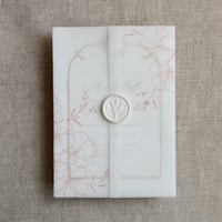 Image 10 of Camelia floral printed vellum wrap for 5x7 inches card PACK of 10