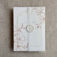 Image 13 of Camelia floral printed vellum wrap for 5x7 inches card PACK of 10