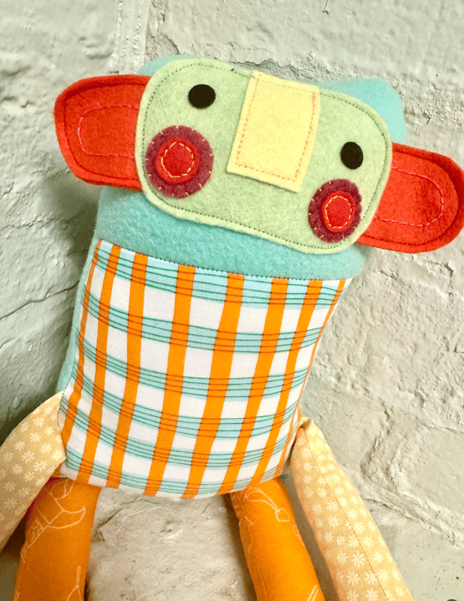 Wally the FOLKIE (aqua, orange & yellow) 