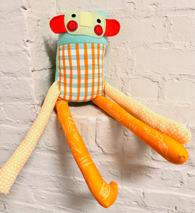 Wally the FOLKIE (aqua, orange & yellow) 