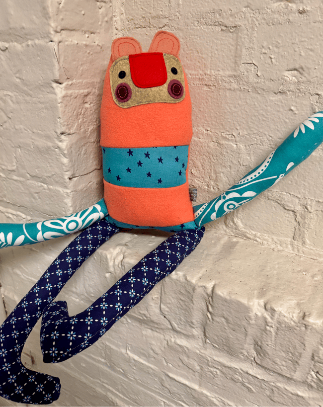 Minoki the FOLKIE (pink, coral and blues) 