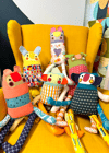 Wally the FOLKIE (aqua, orange & yellow) 