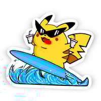 Surfing Pika Sticker