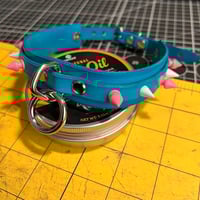 Image 1 of Colorful Spiked Bondage Collar