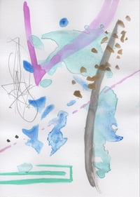 Mixed Media Abstract, 2024 (blue green)