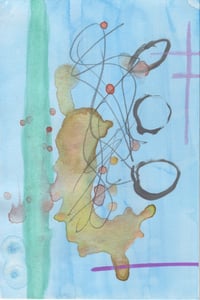 Mixed Media Abstract, 2024 (blue orange)